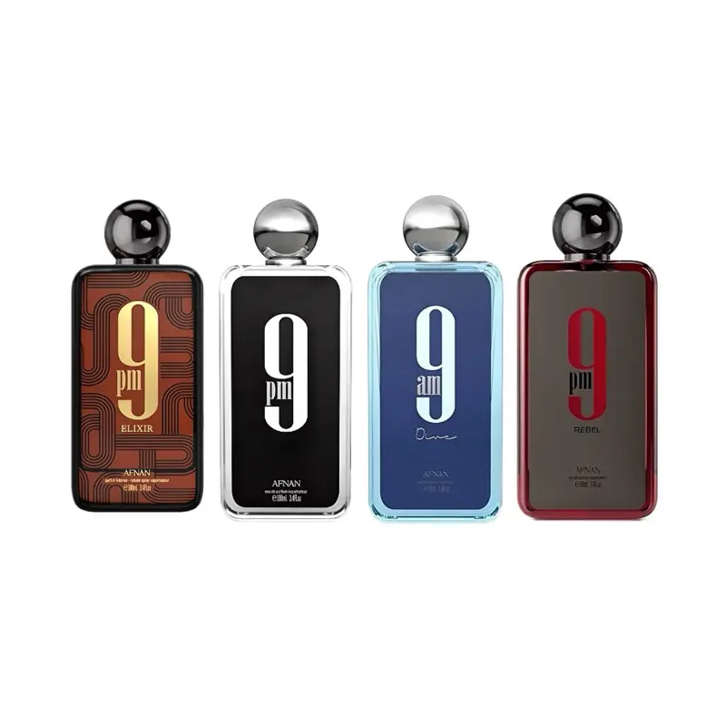Afnan 9pm + 9am perfumes Mega bundle | Afnan 9pm + Afnan 9am Dive + Afnan 9pm rebel + Afnan 9pm elixir