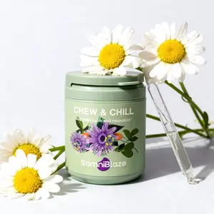 SomniBlaze CHEW & CHILL MOOD SUPPORT SUPPLEMENT: 20 soft chews per bottle, designed to help support a calm mood and healthy relaxation response. Healthcare Dietary Natural Organic