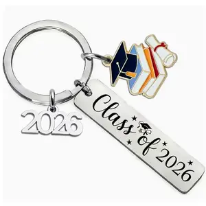 Graduation season gift for students, teachers and friends - Stainless steel keychain pendant small gift -HN331-31