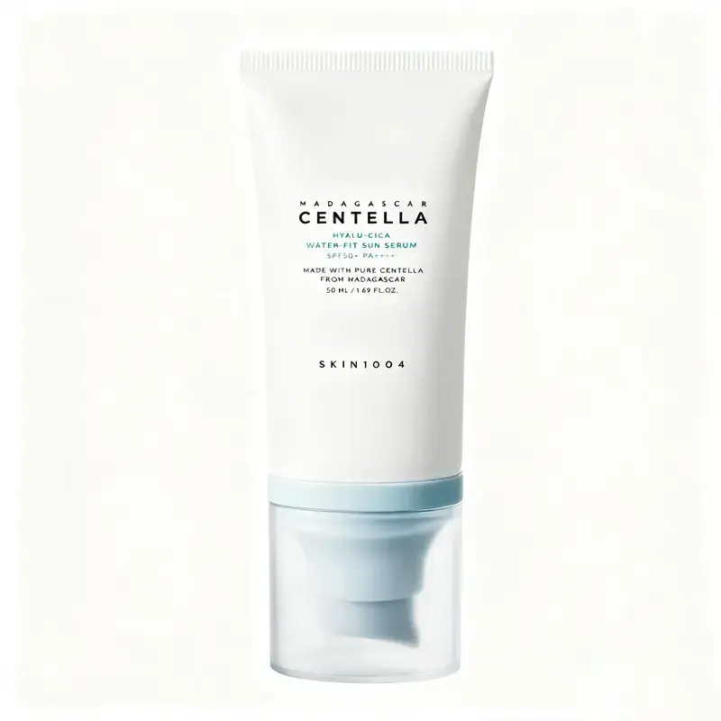 SKIN1004 Centella Hyalu-Cica Water-Fit Sun Serum - Korean Skincare, Original Korean Formulation, SPF 50+PA++++, Lightweight Sensitive Skin Daily Sunscreen, No White Cast, Watery-Creamy Texture, Travel Essential