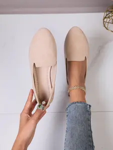 Women's Simple Low-Top Single Shoes Slip On Flats, Velvety Texture, Easy Match for All Seasons, Stylish and Comfortable Footwear