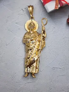 saint jude pendant gold plated 4 inches
