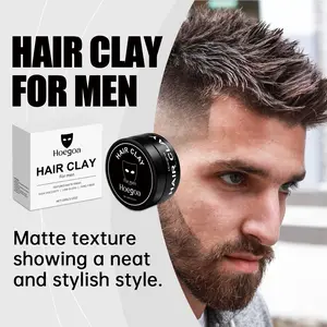 Men's Styling Hair Clay, Matte Texture Natural Voluminous Smooth Glossy Long-Lasting Matte Finish, Hoegoa Hair Wax Mud Balm for Men