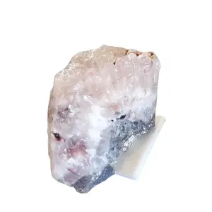 Soft Pink Fully Formed Crystals with Dark Red Inclusions + Dark manganese