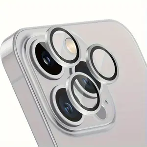 360 Degree Protection Tempered Glass Camera Lens Film with Aviation Aluminum Ring  For iPhone 17/17Air/17 Pro/17 Pro Max iPhone Series