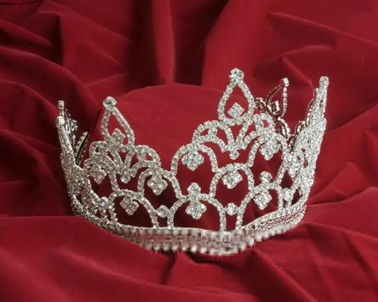 Sunnywood Royal Crown, Metallic Headpiece with Beads Trim, 5 inches, Adult Special Occasion Costume Accessories, Affordable Fashion, Elegant, Costume Accessory