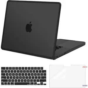 MOSISO Compatible with MacBook Pro 16 inch Case 2026 2025 2024 2023-2021 M4 M3 M2 M1 A3403 A3186 A2991 A2780 A2485, Crack-Resistant Hard Case with TPU Frame Bumper&Keyboard Cover&Screen Film, Black