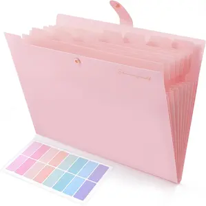 Expanding File Folder Accordion File Organizer with 8 Pocket & Inner Card Pocket Expandable Document Paper Receipt Holder