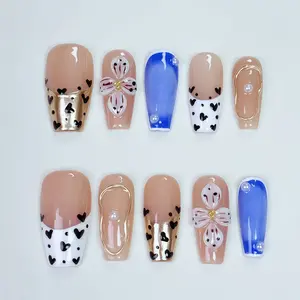 JC 3D Engraved Leopard Print Nail Art Decorations - Handmade, Easy-to-Apply, Brightening, Detachable, French-Style Single Item, High-End Trendy Manicure Accessories for Girls