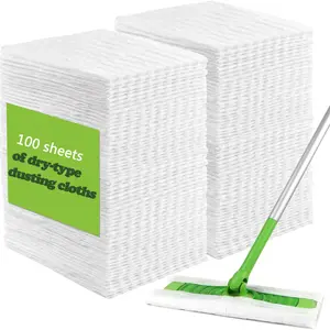 100sheets/pack, Replacement Mop Pads, Mop Accessories, Dry Sweeping Cloths Pads, Compatible With Swiffer Sweeper, Disposable Duster Refills Mop Pads For Floor Mopping And Cleaning, Thickened Disposable Electrostatic Dust Removal Paper