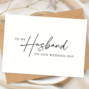 On our wedding day, I gave my husband a perfect husband card, husband wedding card, husband card, Greeting Card, Custom Message Card