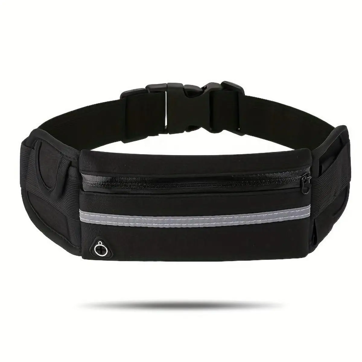 Waist Sports Bag, Waterproof, Lightweight, Reflective Strip, Three Pockets for Phone, Keys, Debit/Credit Card, and A Small Bottle, Great for Walking, Jogging, Running, and Hiking