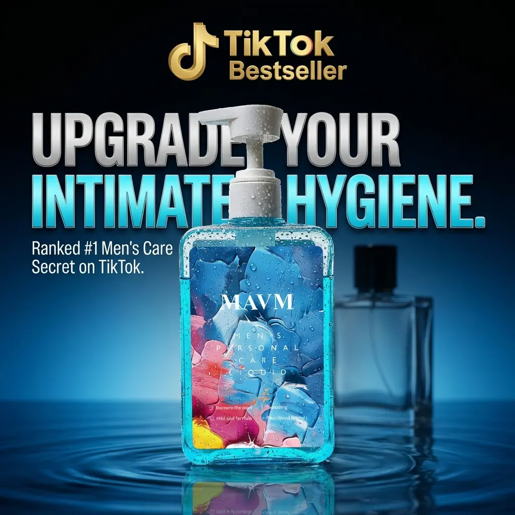 （B）MAVM Men's Daily Intimate Wash with Blue Fragrance, pH Balanced Cleanser