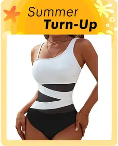 Blooming Jelly Women's Sexy One Piece Bathing Suits One Shoulder Swimsuits Slimming Mesh Swimwear