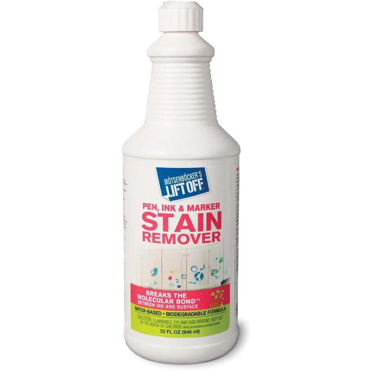 212 MAIN Motsenbocker Advanced MOT40903 Lift Off Liquid Stain Remover - Eco-Friendly Water-Based White Solution, Molecular Bond Removal, for Clothing, Household Hard Surfaces, Pen Ink and Marker Stains, Stain Removers