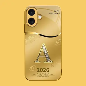 Suitable for [iPhone 16] high-end phone case🤩，choose from 26 letters of the English alphabet, each with an exquisite auspicious cloud pattern to bring you good luck YM99
