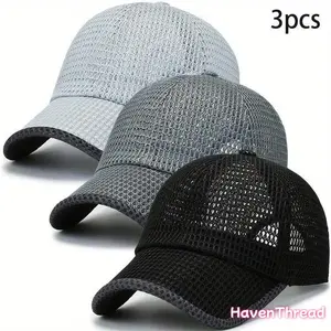 Women's 3-Piece Summer Duckbill Sports Outdoor Hat Set - Ventilated, Breathable, Adjustable Snapback Cap for Youth, Ideal for Travel, Hiking
