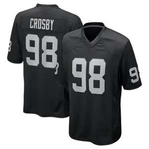 Unisex Football Raiders Team Maxx Crosby 98 Team Game Jersey - Black