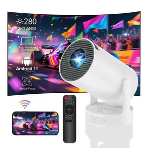 The Velec 2025 upgraded HY300 PRO HiFi projector features dual WiFi, native 4K 720p video playback, Android 11 system, HiFi speakers, and is a portable home theater system suitable for both indoor and outdoor use.
