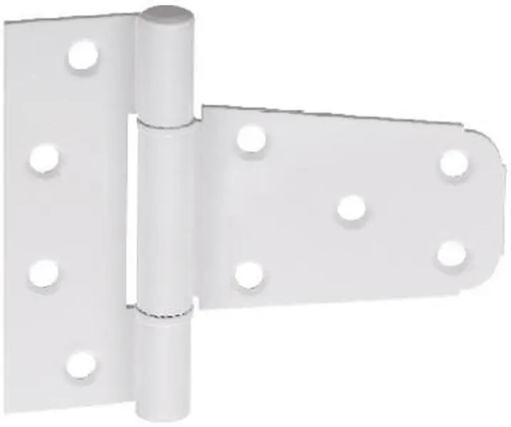 N342-568 3.5 in. White Aluminum Single Hinge with Padlock Hole, Rust-Resistant, Compatible with Cedar Wood, Ideal for Vinyl Gates