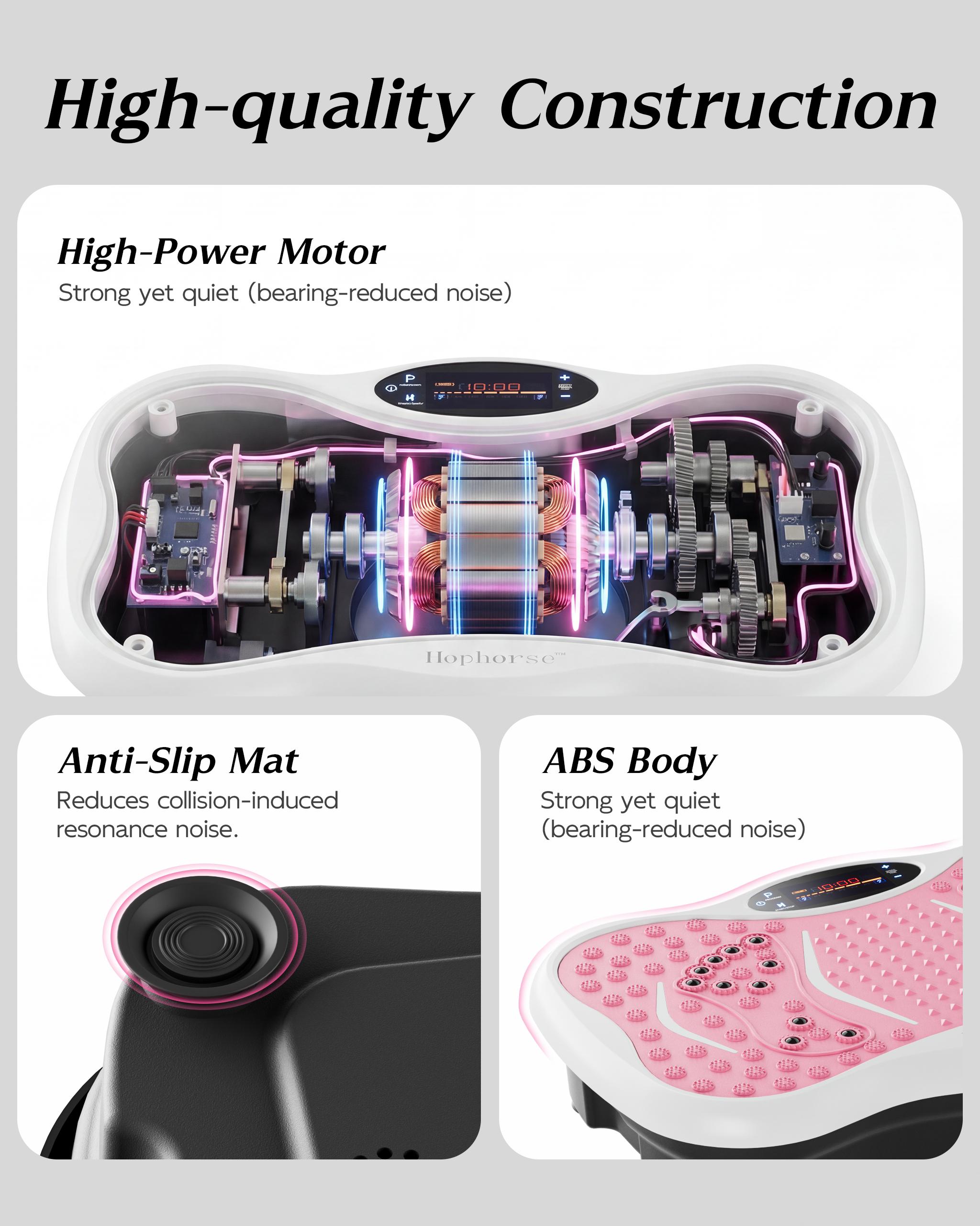 HopHorse High-Power Vibration Plate Exercise Machine, 300 lbs Weight Capacity, Bluetooth Remote Control, for Home Gym Fitness Equipment 3-in-1 Indoor Home Gym + 2 Resistance Bands + Walking Pad Compact Fitness Systemystem outdoorfun HopHorse High-Power Vibration Plate Exercise Machine, 300 lbs Weight Capacity, Bluetooth Remote Control, for Home Gym Fitness Equipment 3-in-1 Indoor Home Gym + 2 Resistance Bands + Walking Pad Compact Fitness Systemystem outdoorfun