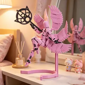 3D Printed Trendy Toy, Six-Winged Angel, Luxury Desktop Decor, Poseable Jointed Mech Doll, Control Your Pose, Perfect for Collectors, Collectible Figure Decor