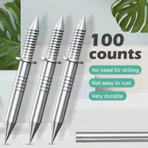 100 Counts Double Head Seamless Skirting Thread Nails, Invisible Non-Marking Security Screws for Wood Baseboard, Includes Nail Sleeve Tool