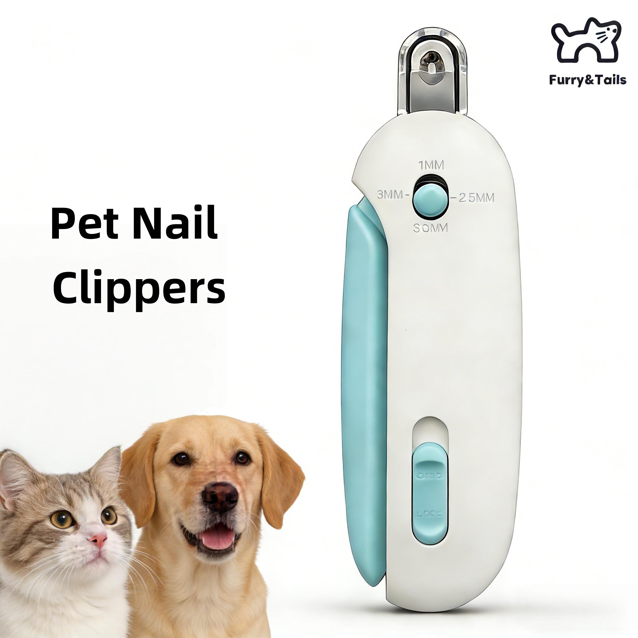Cat Nail Clipper with 4-Size Adjustable Trimming Hole & Hidden Nail File | Safe Toenail Trimmer for Kittens & Puppies | Anti-Splash Claw Cutter for Pet Grooming
