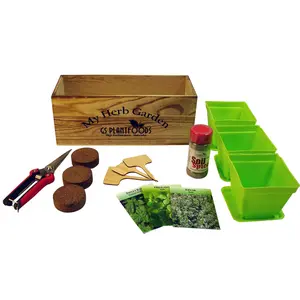 Herb Window Garden Gift Set- Complete windowsill herb garden growing kit