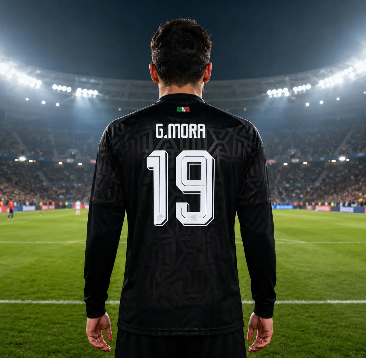 Gilberto Mora #19 Mexico National Team 2026 Third Replica Long Sleeve Jersey - Black