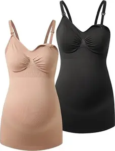 HOFISH Support Nursing Tank Tops for Breastfeeding, Comfort Stretch Maternity Camisoles