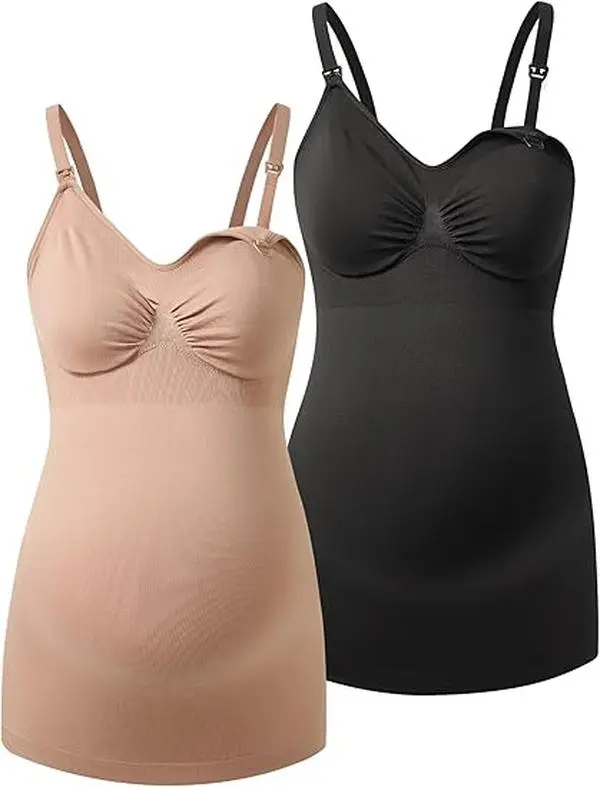 HOFISH Support Nursing Tank Tops for Breastfeeding, Comfort Stretch Maternity Camisoles
