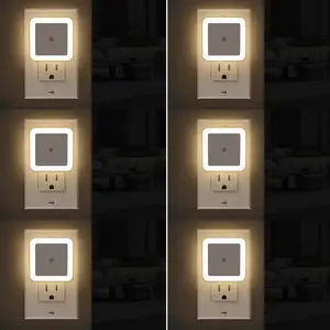 Night Light,Night Lights Plug into Wall 6-Pack,Plug in Night Light,Dusk to Dawn Nightlight Led Night Lights for Bedroom,Bathroom,Hallway Warm White