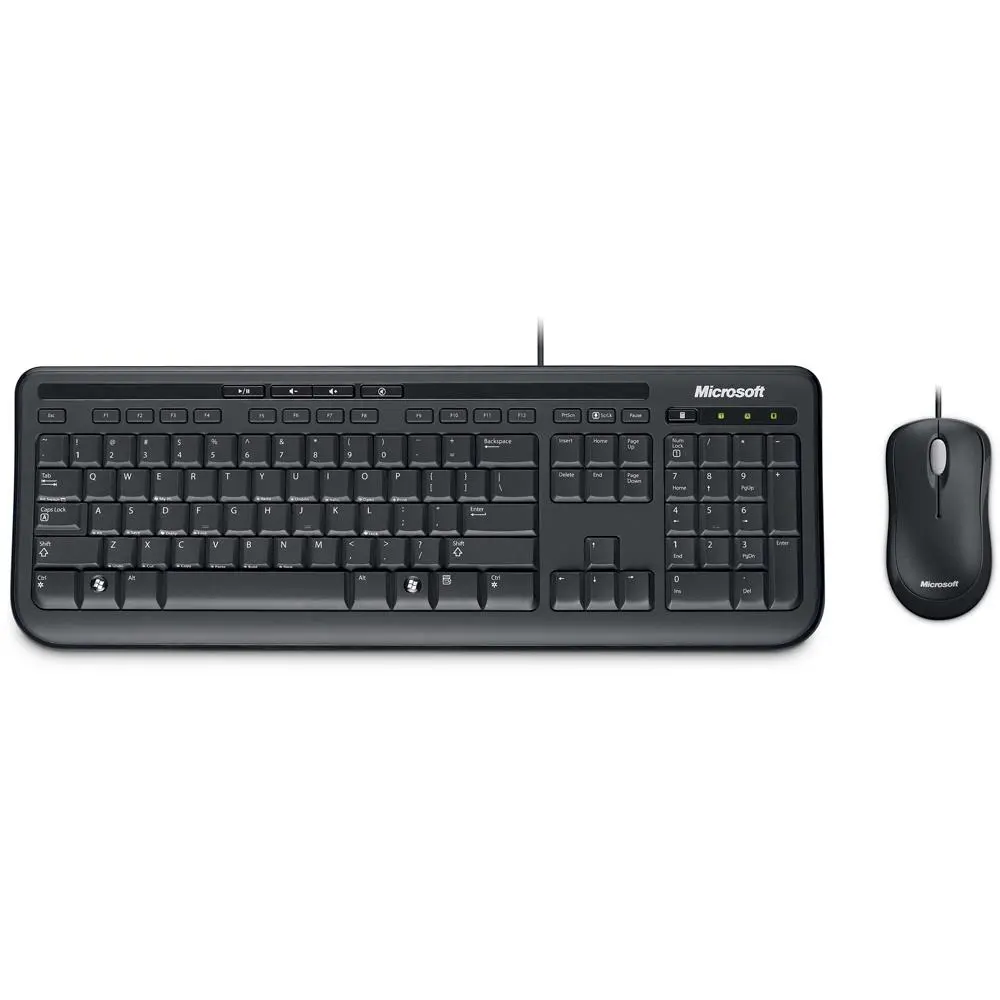 Microsoft Wired Desktop 600 USB Wired Set - Keyboard and Mouse Input Device, Model APB-00005 (Spanish Layout)
