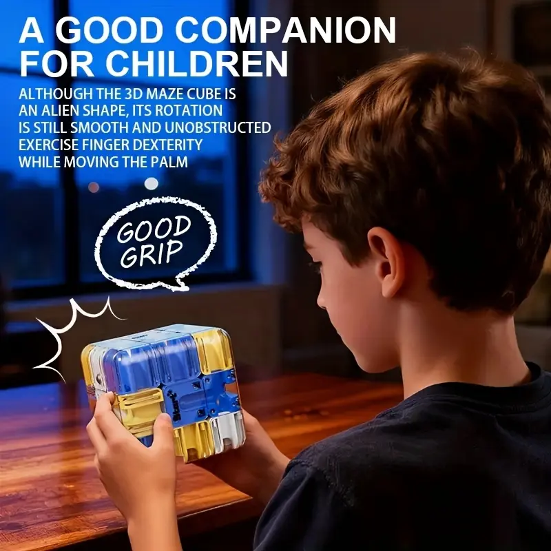 Mirror cube self solving trick cube Blue 3D Maze Cube Puzzle Toy gifts for all self solving rubik's cube Transparent Twist Puzzle for Mental Training Fast-Paced Family Competition, Educational Brain Teaser Group Play Uncharged Mixed Color Plastic Material