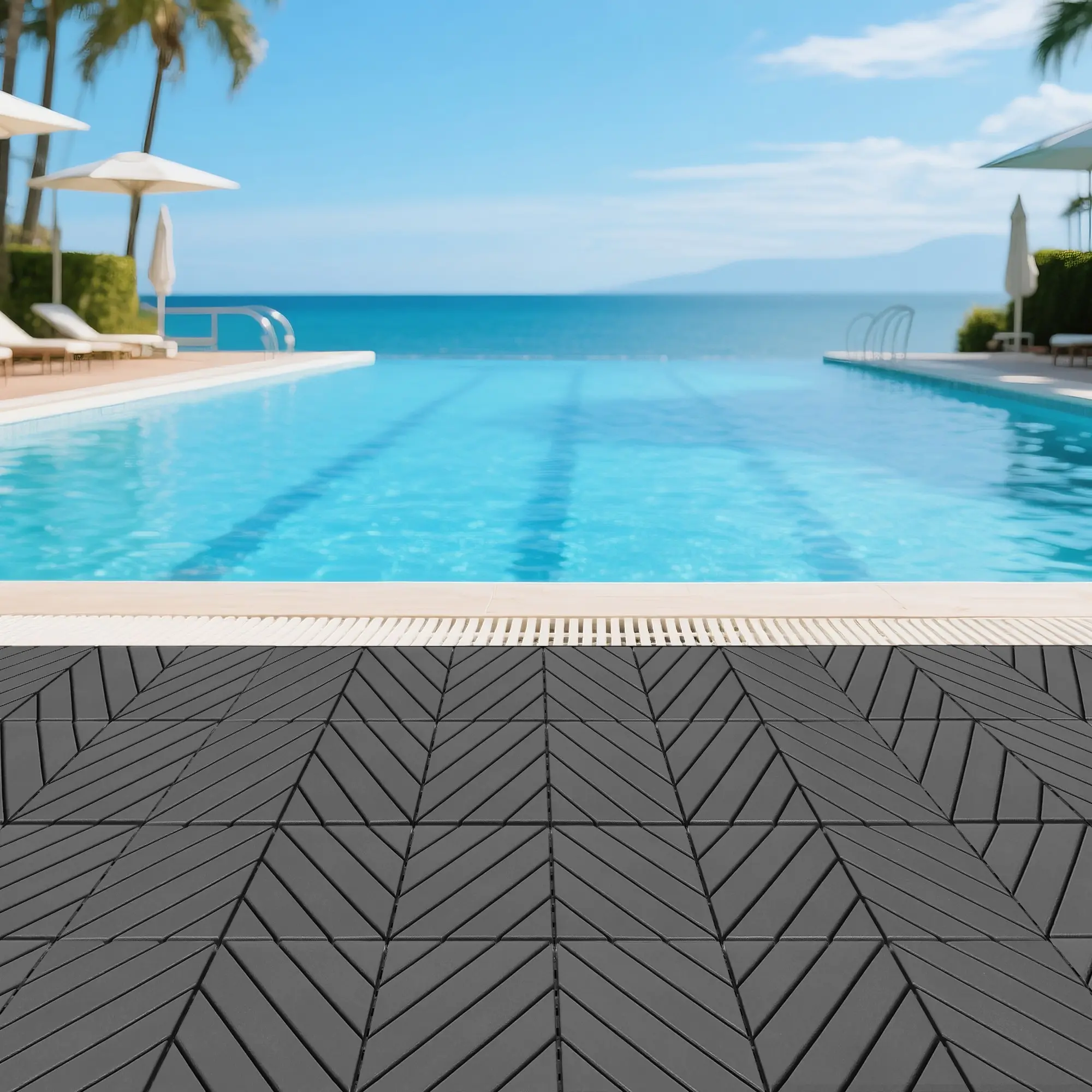 44-Pack Interlocking Deck Tile Pack (Boxed Set), 12x12in Heavy Duty Waterproof Floor, All-Weather Pools & Outdoor Balcony Flooring with Heavy Duty Material for Indoor Use