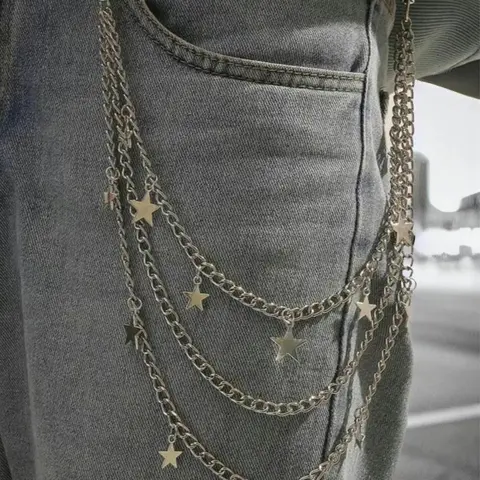 Punk Style Star Decor Layered Pants Chain, Adjustable Waist Chain, Fashionable Pendants Pants Chain for Men & Women, Trendy All-match & Exquisite Belt for Birthday Gift, Bling Chain, Fashion Body Jewelry