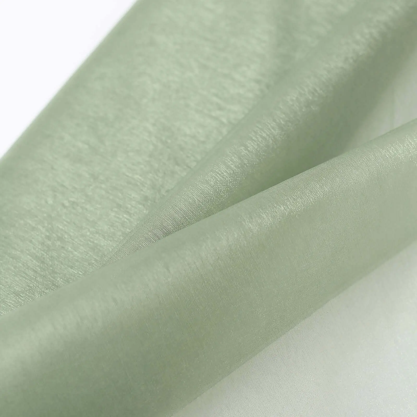 Sage Green Solid Sheer Chiffon Fabric Bolt - 54"x10yd, DIY Voile Drapery Fabric for Crafts