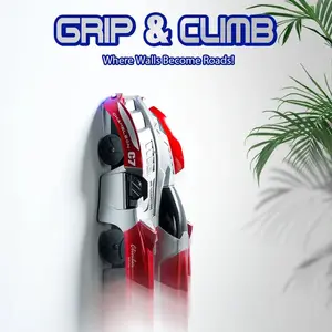 Wall-climbing remote control car core version, dual-mode switching and 360° rotation stunts, high-brightness front lights + long-lasting rechargeable battery, outdoor adventure design, crash-resistant body, anti-slip tires, RC racing model toy