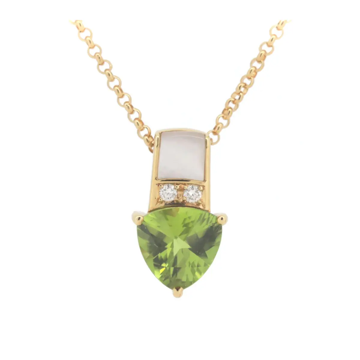 Tasaki Peridot Shell Diamond Au750 Necklace