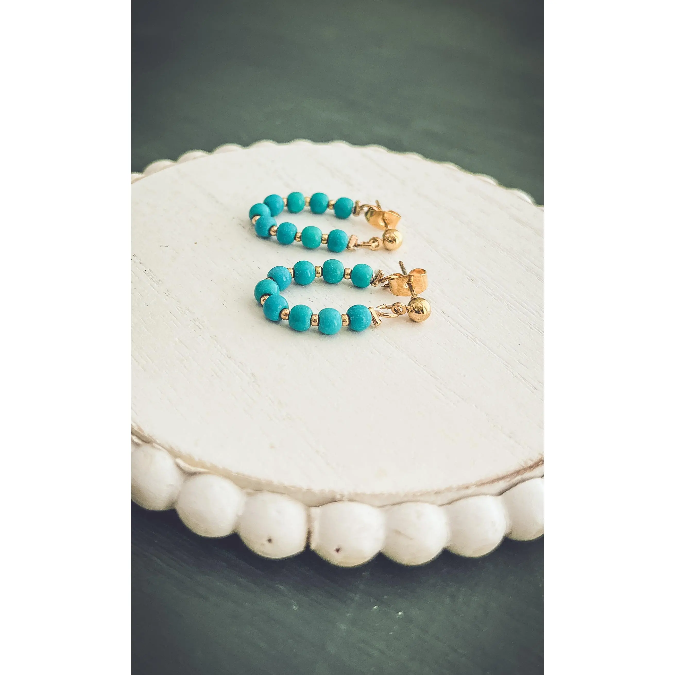 Beautiful Turquoise Hoops