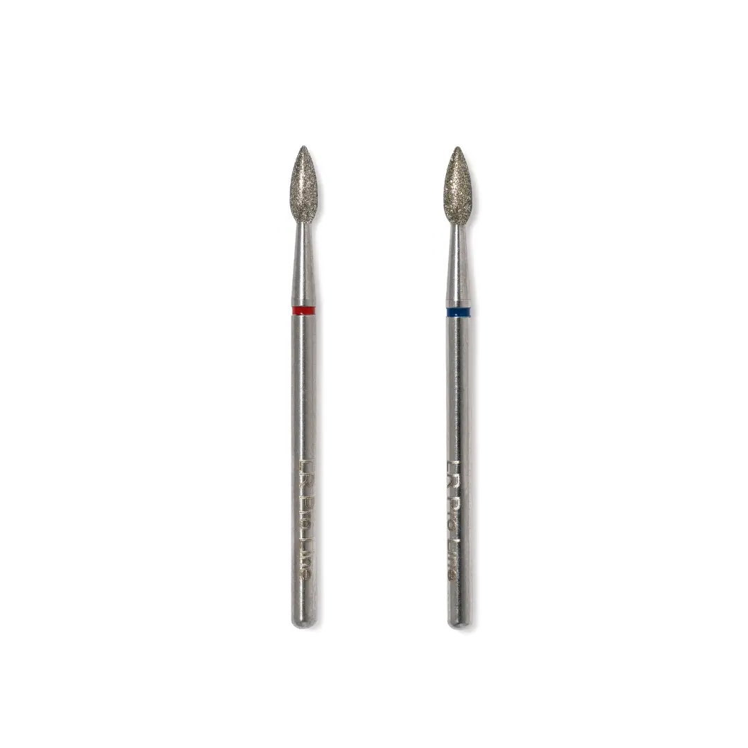 LR PRO LINE Flame Olive Diamond Powder Nail Drill Bit - Diamond-Pointed Exfoliate Tool for Adults, Cuticle Care, Cleansing, Heat Control, Sensitive Skin Safe, Nail Products, Diamond-Pointed Nail Tools