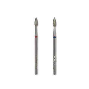 LR PRO LINE Flame Olive Diamond Powder Nail Drill Bit - Russian Manicure Tool for Adults, Nail Care, Cuticle Care, Cleansing, Heat Control, Sensitive Skin Safe