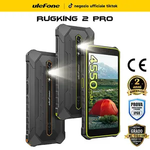 Ulefone RugKing 2 Pro Rugged Phone, 8(4+4) GB+128GB Octa-Core, 4500mAh, Android 15 Waterproof Phone, 5.45" HD+ Corning Gorilla Screen, 13MP+5MP Camera, Dock Charging, Al Assistant(Gemini), Orange