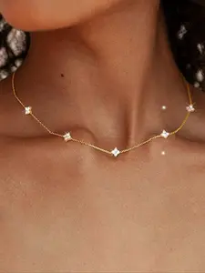 Women's Four-Leaf Clover Zircon Necklace, Copper Inlay Design, Multifunctional Clavicle Chain, Ideal Gift & Daily Wear Jewelry, Jewelry Gifts