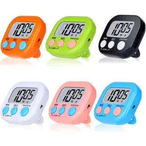 Digital Kitchen Timer 6 Packs Magnetic Classroom Stopwatch Timer 6 Colors Small Digital Countdown Timers for Cooking Mini Loud Alarm Stop for Kitchen Study Work Baking Sports Games Office Timer Clock