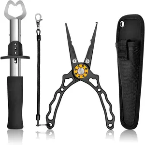 Fish Lip Gripper Pliers - Upgraded Muti-Function Hook Remover and Split Ring Pliers for Fly Fishing, Ice Fishing, Fishing Gear -  for Men (Package B)