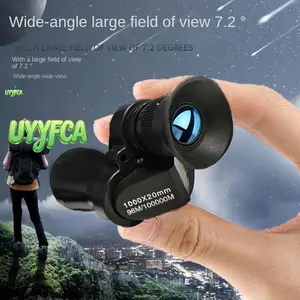 HD Monocular   High Magnification 1000x20 Pocket Monocular, Compact Portable   BAK4 Prism, Multi-Coated Green Lens, Low Light Night Vision for Outdoor Hunting, Camping, Hiking, Bird Watching, Travel Refractor Phone Adapter Telescope,summerwins