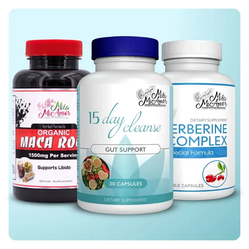 Mila MiAmor Boost Trio – Maca Root, Berberine Complex, 15 Day Cleanse
