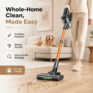 MR.EGO Cordless Vacuum Cleaner, Stick Vacuum Cordless Rechargeable with Powerful Suction for Home, 50 Min Run, Anti-Tangle and Self-Stand, 6 in 1 Lightweight Vacuum for Hard Floors Carpet Pet Hair